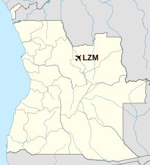 Location of Cuango-Luzamba Airport in Angola