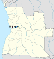 Location of Porto Amboim in Angola