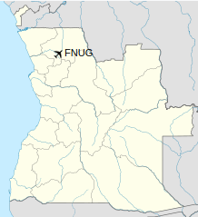 Location of Uíge/Carmona Airport in Angola