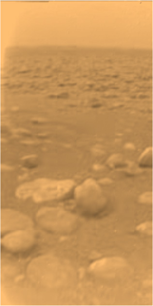 The Huygens landing site on Titan