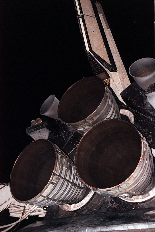 The three nozzles of the Space Shuttle Main Enginewith