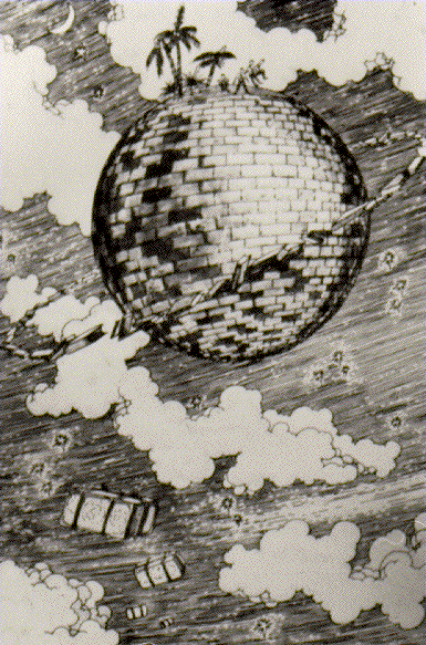The Brick Moon, first known depiction of a space station