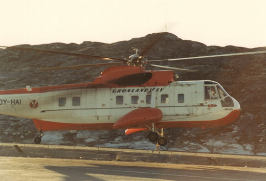 OY-HAI, the S-61N at Nuuk Heliport photographed only months before its fatal crash.