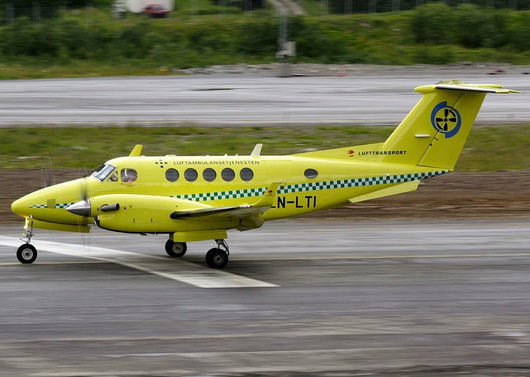 Beechcraft King Air air ambulance at Tromsø Airport