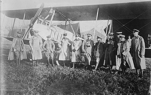 German pilots in front of an LVG B.I on the western front 