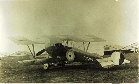 Royal Flying Corps Nieuport 12 built by Beardmore. Elevator stripes were a Beardmore trademark.