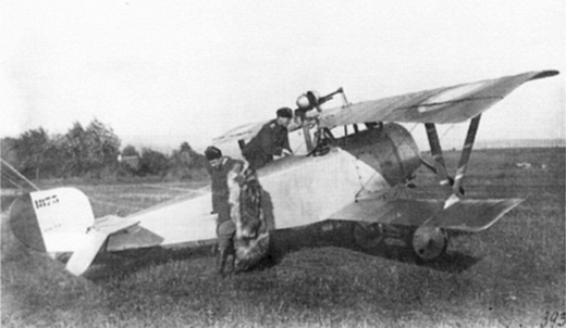 Russian Nieuport 21 equipped with non-standard Hotchkiss M1909machine gun