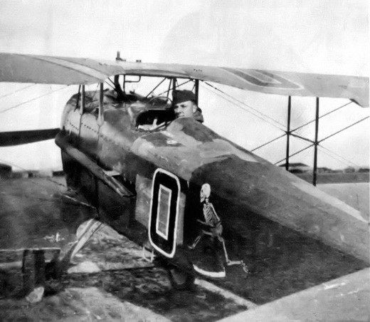 Closeup of Capt. Biddle in his SPAD S.XII.