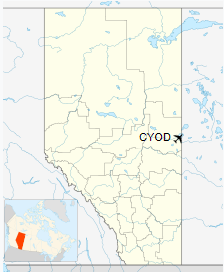 CYOD is located in Alberta