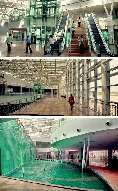 Inside view of the newly constructed terminal at SVP International Airport, Ahmedabad