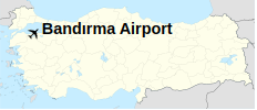 Bandırma Airport is located in Turkey