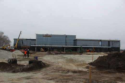 The state of construction of the new terminal of Zaporizhzhya airport as of February 2019