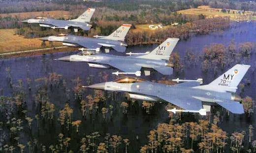 
F-16Cs of the 347th Wing in formation.