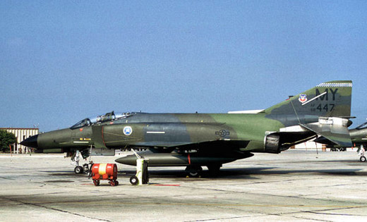 
McDonnell Douglas F-4E-39-MC Phantom AF Serial No. 68-0447 of the 70th Tactical Fighter Squadron, 1984. This aircraft was retired to AMARC in 1991.