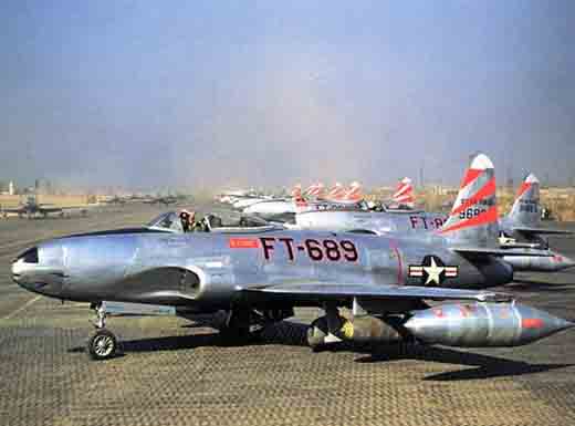 
Lockheed F-80C-10-LO Shooting Star AF Serial No. 49-689 of the 49th Fighter-Bomber Group at Taegu AB (K-9) South Korea, 1950