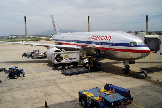 
AA Boeing 777 at the airport