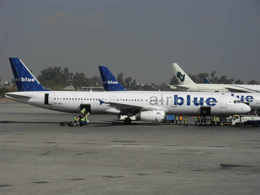
Airblue A321 at Benazir Bhutto International Airport.