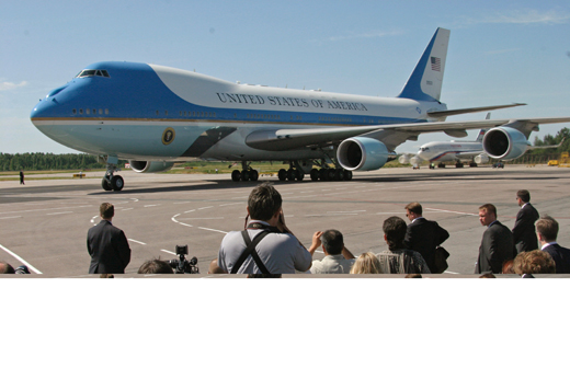 
Air Force One arrives for the 2006 G8 summit in Saint Petersburg