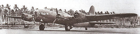
Boeing B-17E 41-9122 (Eager Beavers), 11th Bomb Group, 42d Bomb Squadron, taxiing on 2 engines at Henderson Field, Guadalcanal in 1943. Captain Frank L. Houx and his crew were lost on 1 February 1943 along with two other 42nd B-17Es: 41-9151 (Captain Earl O. Hall) and 41-2442 