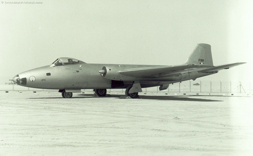 
A Canberra of the No. 35 Squadron. The Rapier emblem is clearly visible