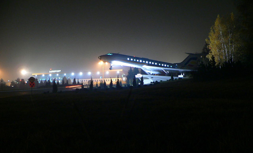 
Chisinau airport at night