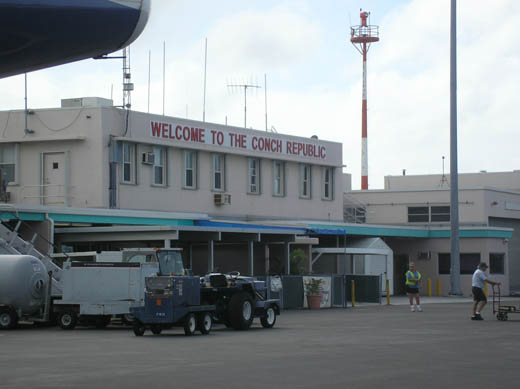 
Conch Republic sign at the Key West International Airport