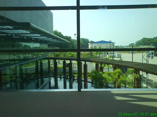 
The Courtyard seen inside from the airport departure lounge
