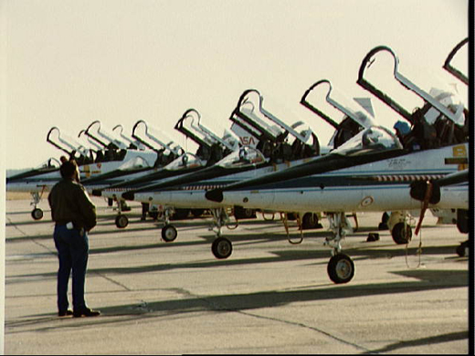 
NASA's fleet of T-38 Talons sitting on the flightline at Ellington.
