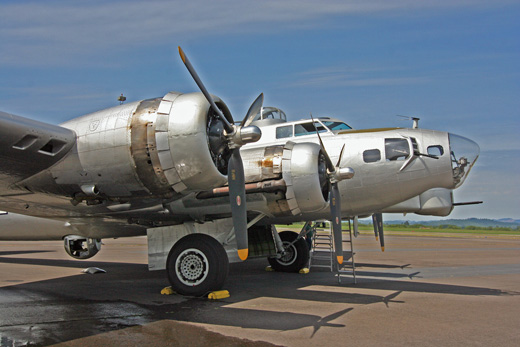
A B-17 Flying Fortress at the airport