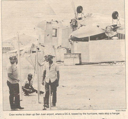 
The wreck of N100DW, 17 September 1989