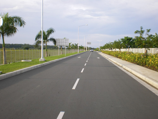 
A secondary access road leading to the airport complex. This road branches from the main access road leading to the airport.