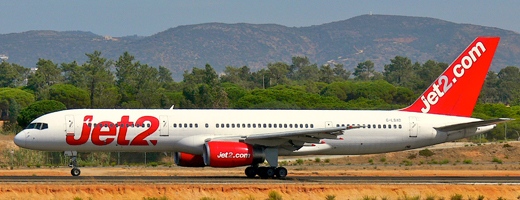 
Jet2.com aircraft departs Faro.