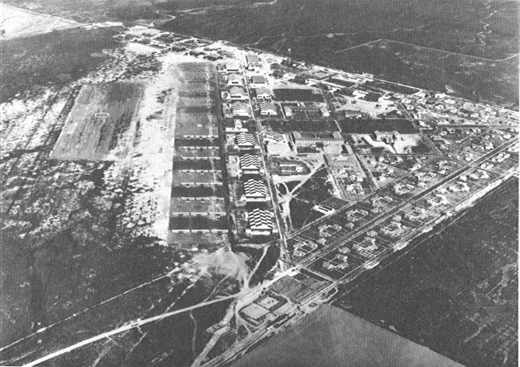
Oblique aerial photo of March Field, taken in March 1932 looking southeast to northwest. Note the grass runways on the left of the photo.