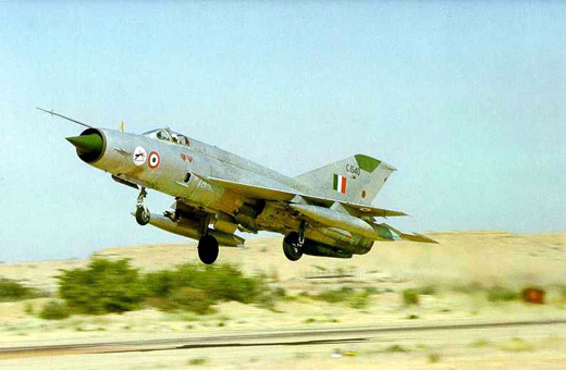 
A Mig21M under IAF operation. This aircraft belongs to the No.37 Panthers Squadron, as shown by the emblem on the nose.