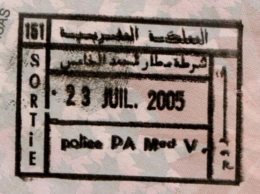 
Exit stamp from airport.