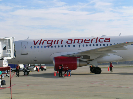 
A Virgin America A319 at gate 1A