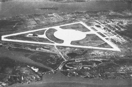 
Aerial view of Naval Air Station Grosse Ile in the 1940s