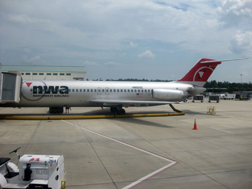 
Northwest Airlines parked at Northwest Florida Regional Airport