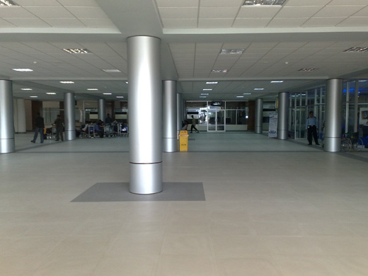 
Interior view of Osmani international airport.