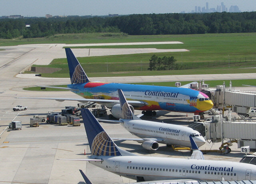 
A typical lineup at Terminal D showing Air France, British Airways, KLM and Lufthansa aircraft.