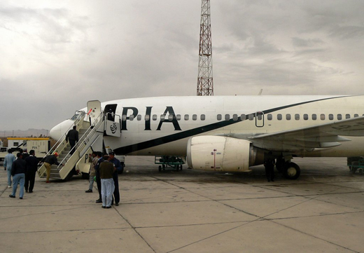 
A PIA Boeing 737 being serviced
