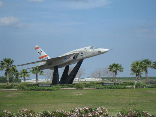 
RA-5C Vigilante, BuNo 156632, in the markings of Reconnaissance Attack Squadron THREE (RVAH-3) on display at Orlando Sanford International Airport (former NAS Sanford) in late March 2008