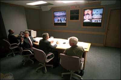 
Pres. Bush at Offutt command bunker on September 11, 2001