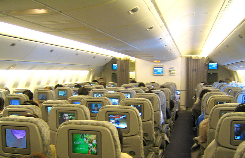 american airlines boeing 777 interior. Economy class interior of EVA