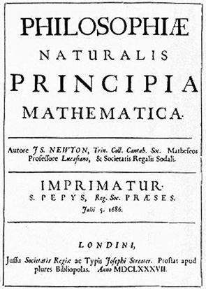
Title page of the 1st edition of Isaac Newton's Principia defining the laws of motion.