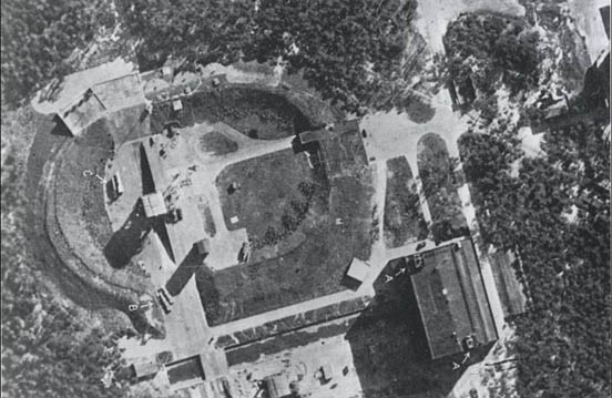 
June 23, 1943 RAF reconnaissance photo of V-2s at Test Stand VII