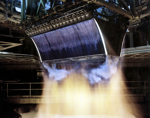 
XRS-2200 linear aerospike engine for the X-33 program being tested