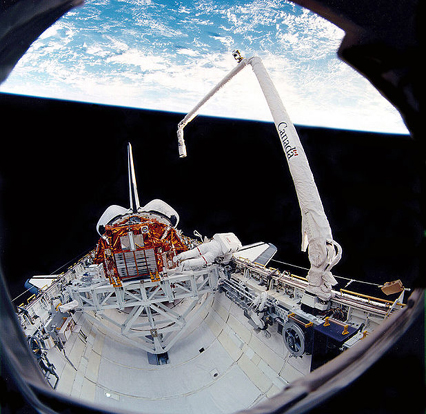
View of the Canadarm during Space Shuttle mission STS-72.