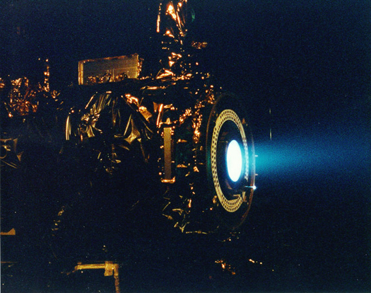 
An ion thruster test
