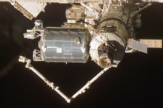 
Columbus module docked to International Space Station in 2008